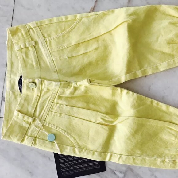 Miss Blumarine Designer Girls Yellow Bright Pants Sz6 - Picture 1 of 5